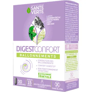 DigestConfort Ballonnements 30 comprimés – Santé Verte