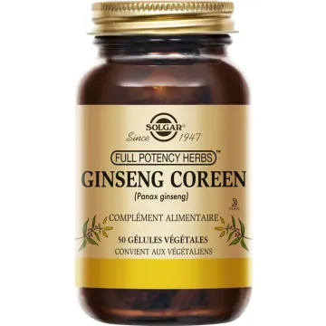 Solgar Ginseng coréen 50 gélules végétales