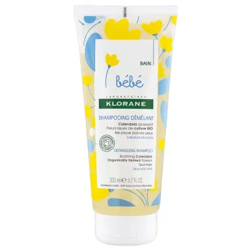 Klorane Bébé Shampooing Doux Démêlant au Calendula Bio 200 ml