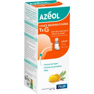 Pileje Azéol Sirop bien-être respiratoire miel, grindélia et thym 75 ml