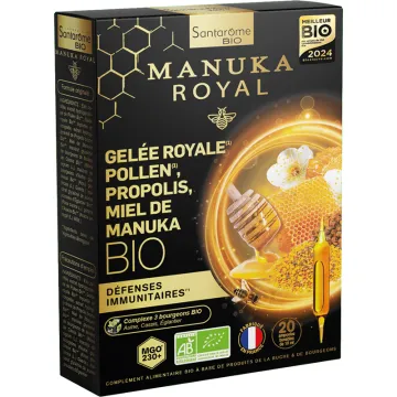 Santarome Gelée Royale Pollen Propolis Miel de Manuka – 20 ampoules de 10 ml