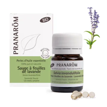 Pranarom 60 Perles d'Huile Essentielle Sauge à feuilles de lavande