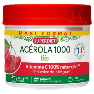 Superdiet Acérola 1000 Bio Comprimés à Croquer