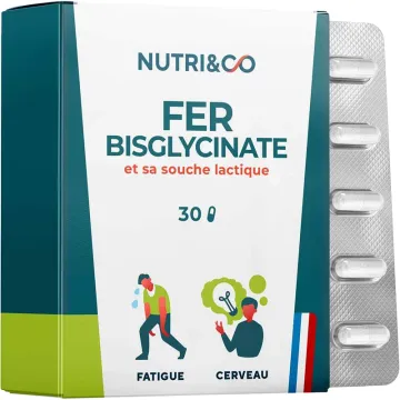 Nutri&Co Le Fer Bisglycinate et sa Souche Lactique - 30 gélules