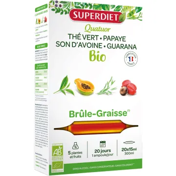 Superdiet Quatuor Brûle-Graisse Bio 20 ampoules