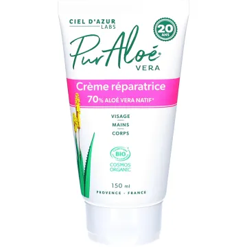 Pur Aloé Crème Réparatrice 70 % Aloe Vera Bio 150 ml