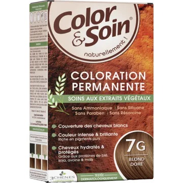 3 Chênes Color & Soin Coloration Permanente Cheveux Dorés 7G Blond Doré - Kit