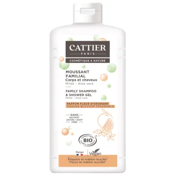Cattier Moussant Familial Sans Savon Fleur d'Oranger 500 ml