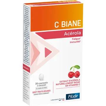 Pileje C-Biane Acérola Vitamine C - 20 Comprimés à Croquer
