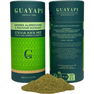 Guayapi Stévia Verte Feuilles séchées en poudre 50 g