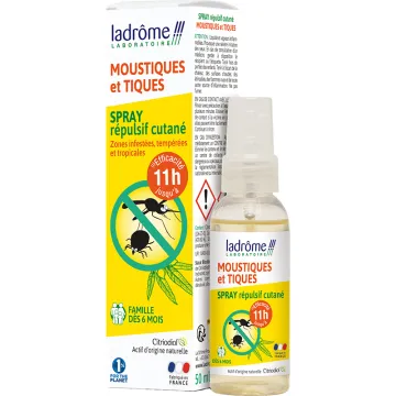 Ladrôme Spray Répulsif Moustiques et Tiques 50 ml