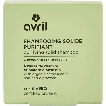 Avril Shampooing Solide Purifiant Bio Cheveux Gras 60 g