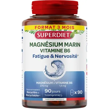 Superdiet Magnésium Marin B6 Fatigue & Système Nerveux 90 comprimés