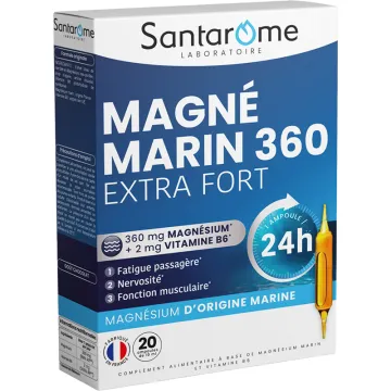 Santarome Magnésium Marin 360 Extra Fort – 20 ampoules de 10 ml