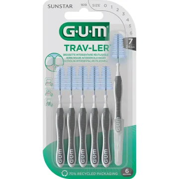 Sunstar GUM Trav-Ler Brossettes Interdentaires 2,6 mm x6