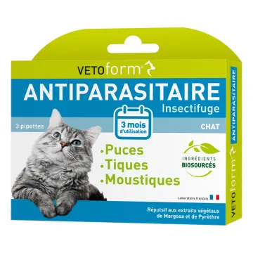 Vetoform Pipettes Insectifuges Chat Spot-On x3