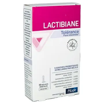 Pileje Lactibiane Tolérance Flore Intestinale 30 gélules (10 milliards)