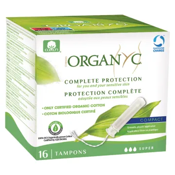 Organyc Tampons Super Avec Applicateur Coton Bio x 16