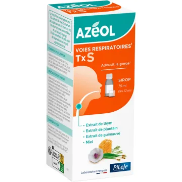 Pileje Azéol Sirop toux sèche miel, plantain et guimauve 75 ml