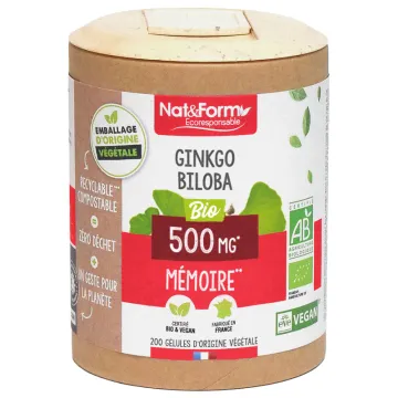 Ginkgo biloba Bio 200 gélules Nat & Form