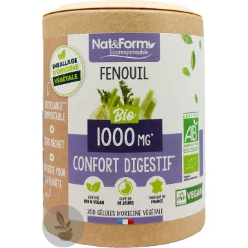 Nat & Form Fenouil Bio 200 Gélules Végétales