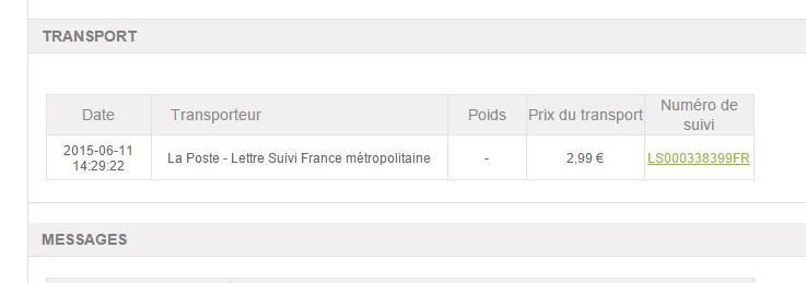 Lien de suivi de livraison dans le compte client Paranatura.bio Lien de suivi colis dans le détail d’une commande Paranatura.bio
